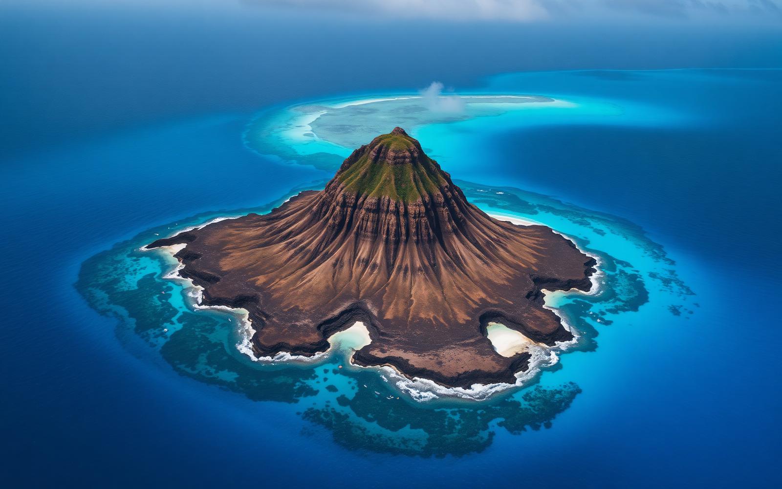 Vista aérea do arquipélago de Fernando de Noronha